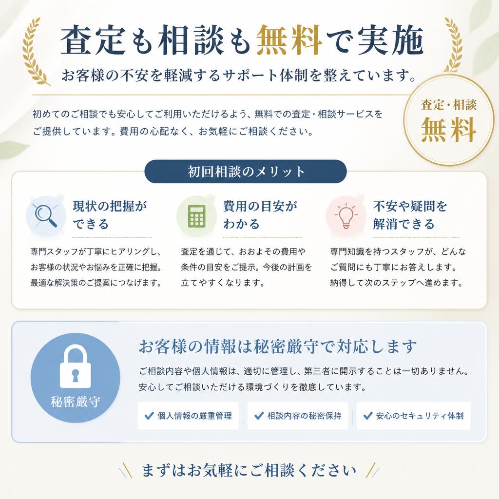 安心の無料相談と査定