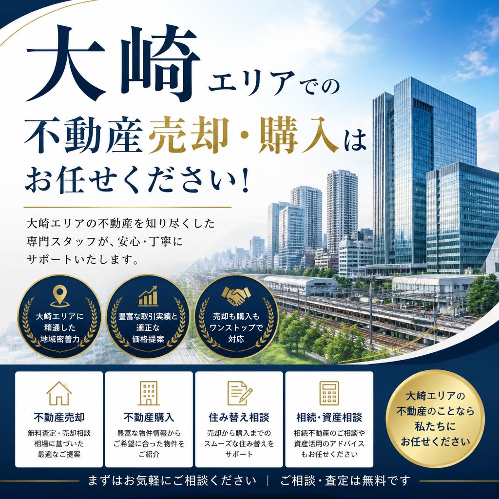 大崎エリアでの不動産売却・購入はお任せください！