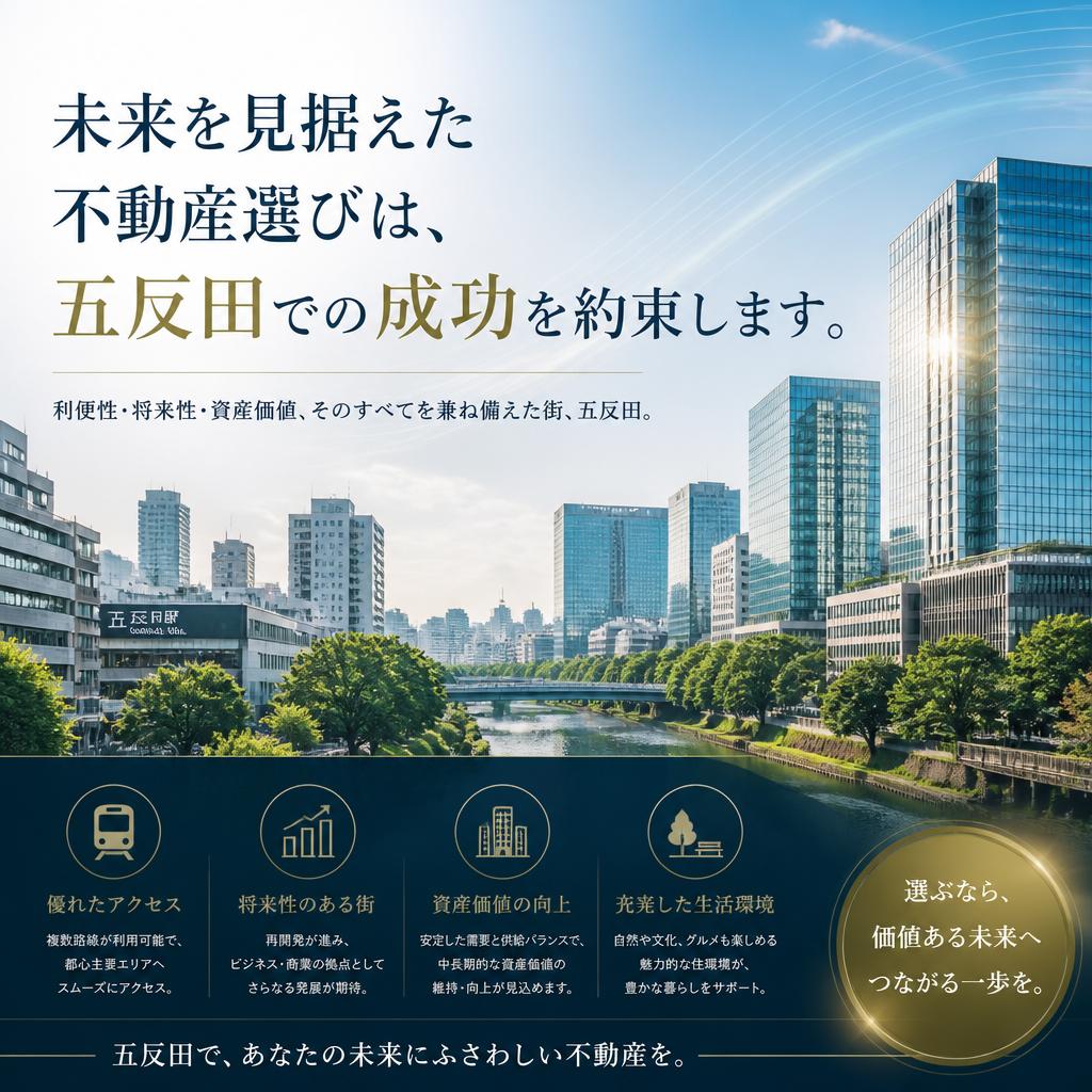 未来を見据えた不動産選びは、五反田での成功を約束します。