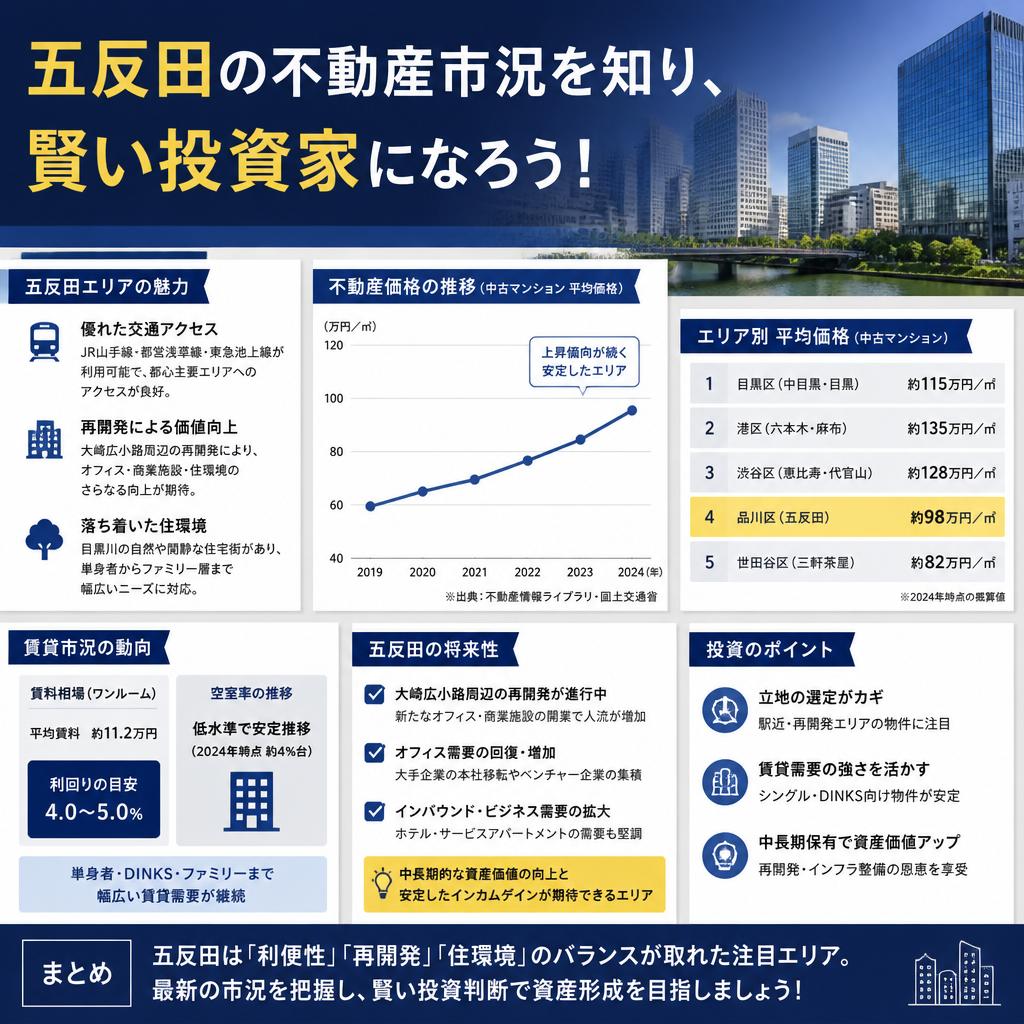 五反田の不動産市況を知り、賢い投資家になろう！