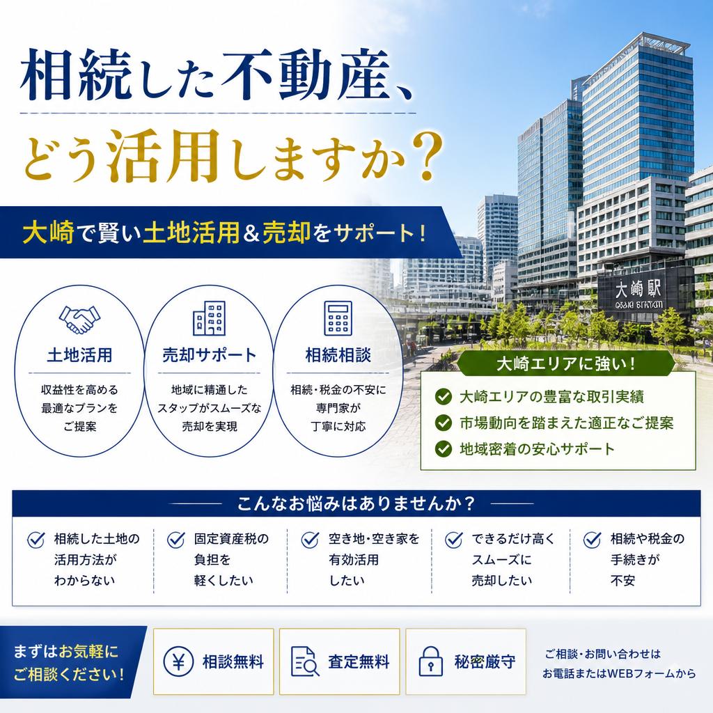 相続した不動産、どう活用しますか？大崎で賢い土地活用&売却をサポート！