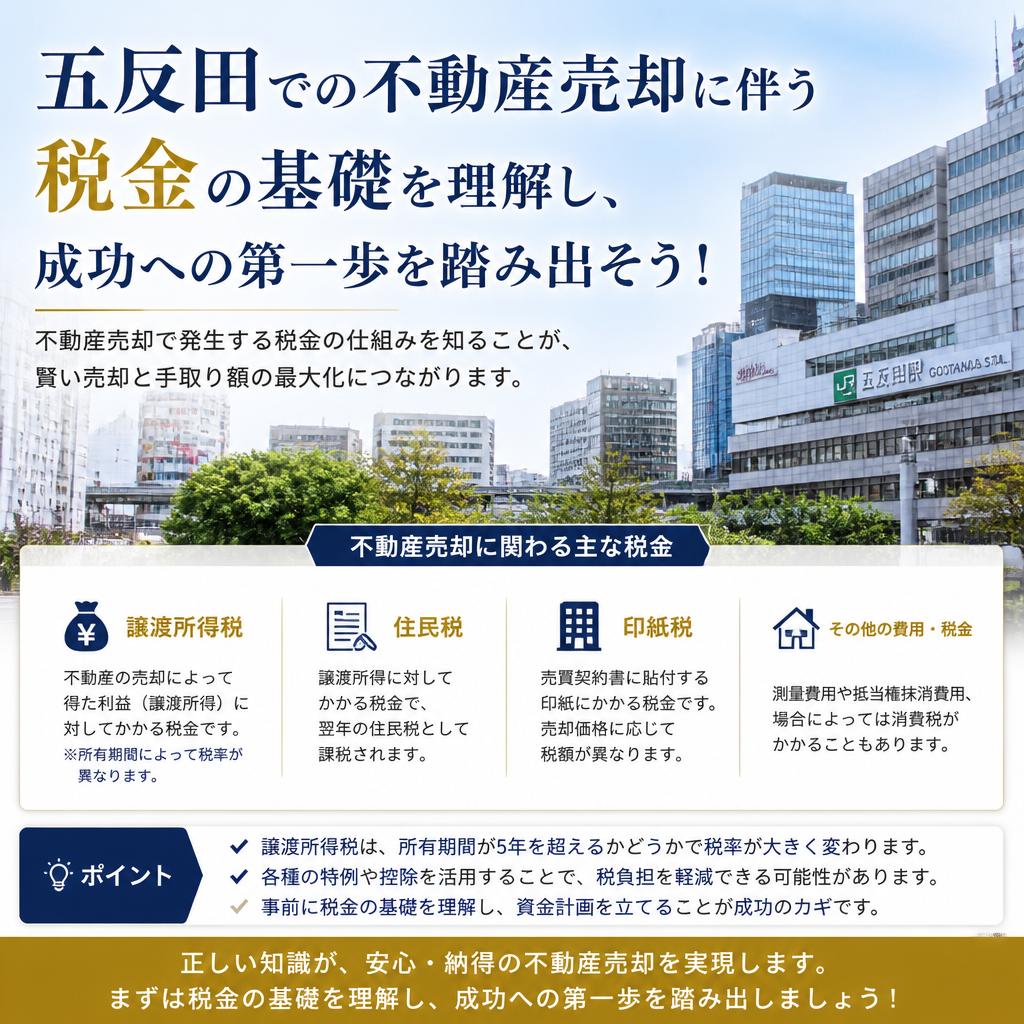 五反田での不動産売却に伴う税金の基礎を理解し、成功への第一歩を踏み出そう！