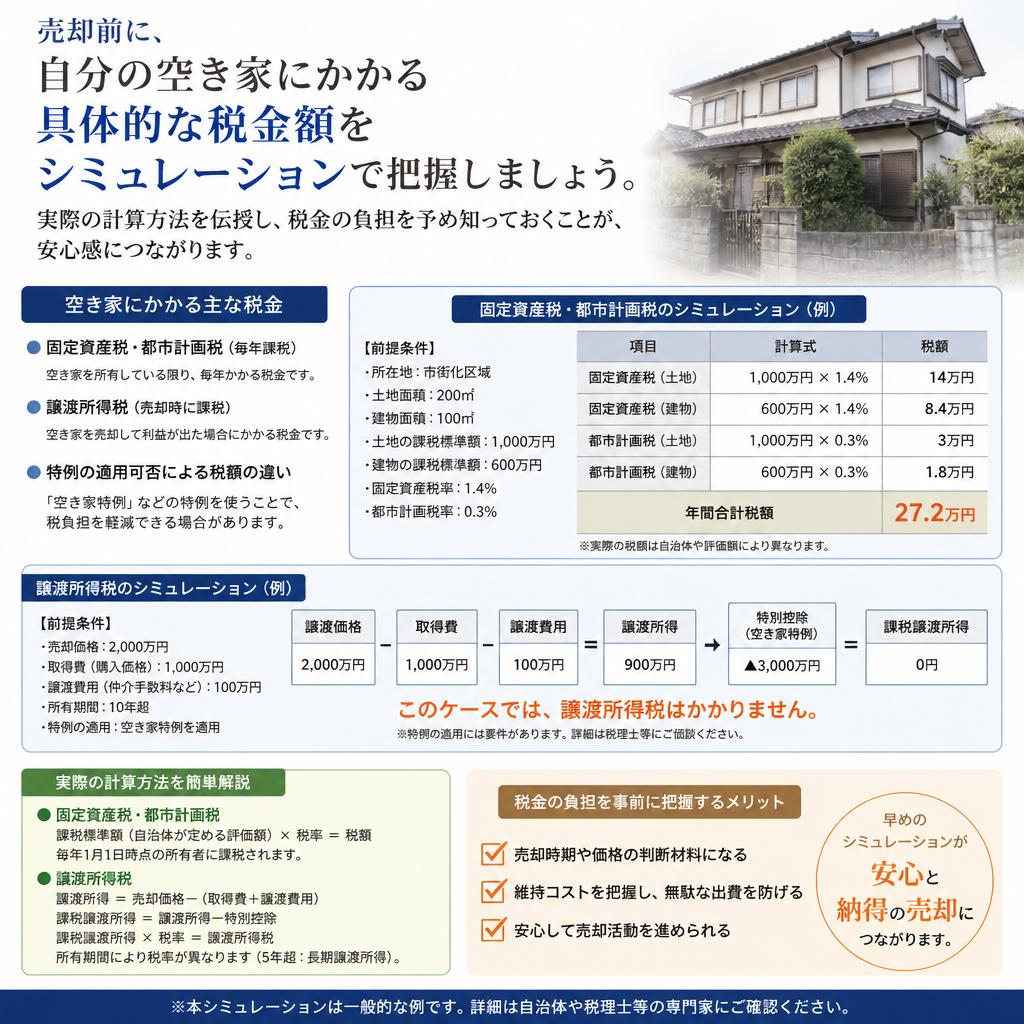 税金シミュレーションで具体的な費用を把握する