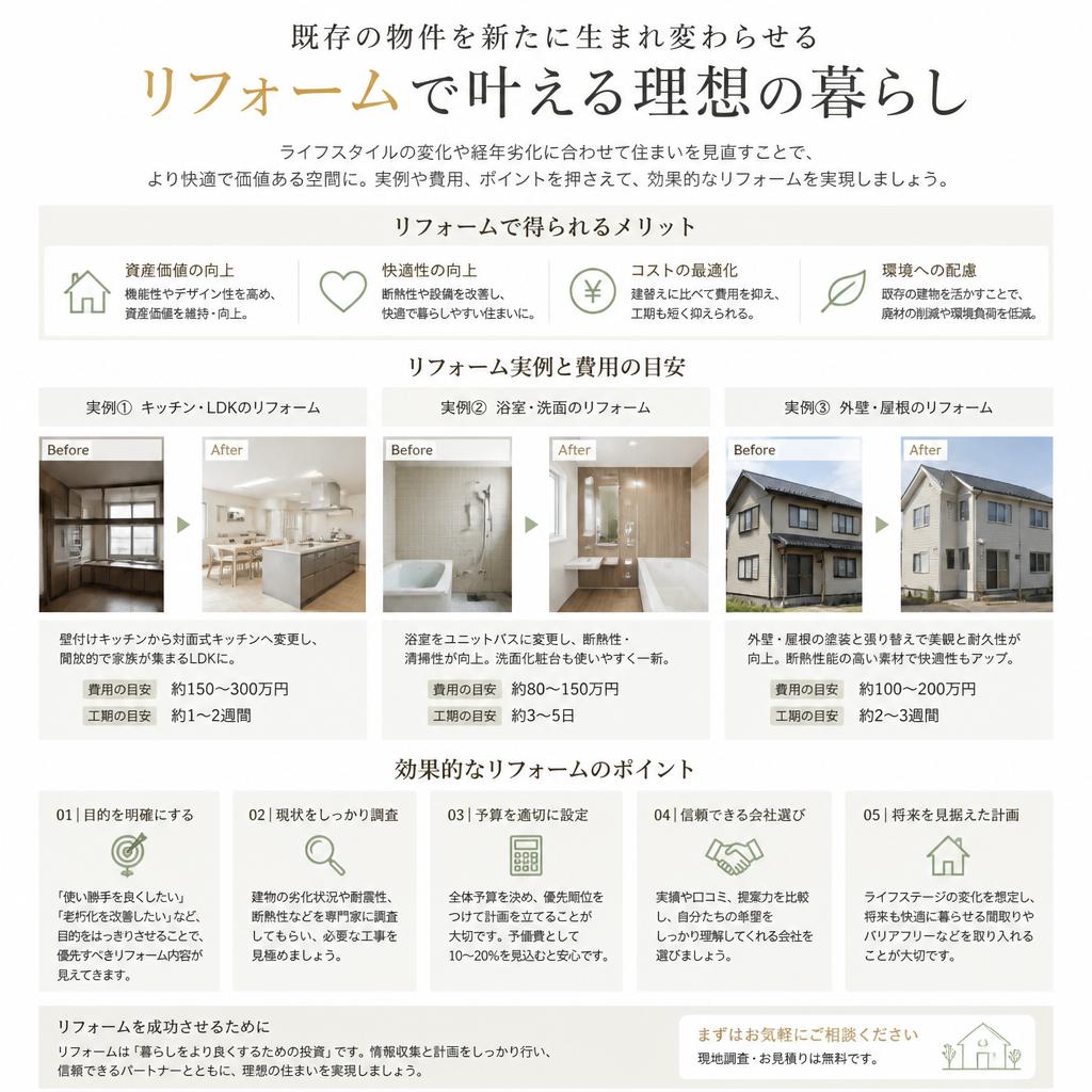 リフォームで理想の空間を