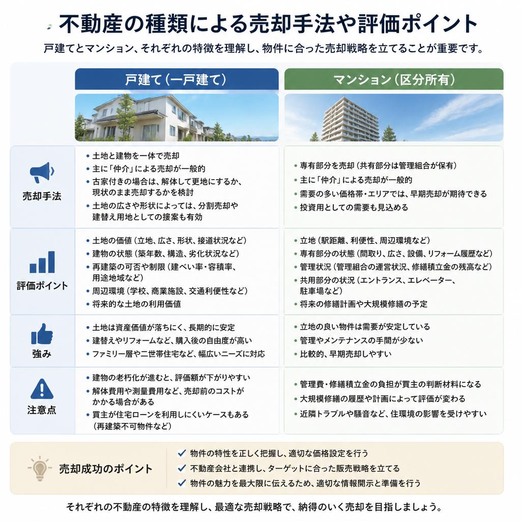 戸建てとマンション、相続不動産の特徴