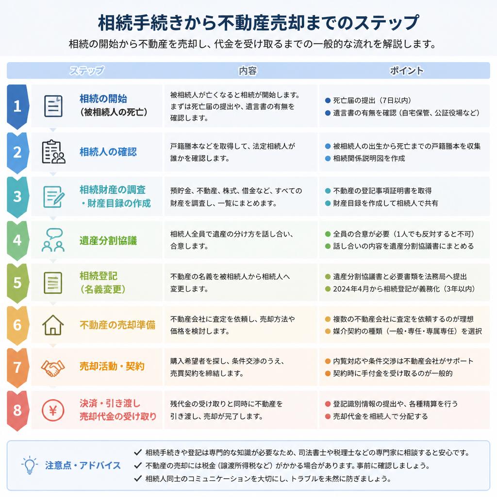 相続手続きと不動産売却の流れ